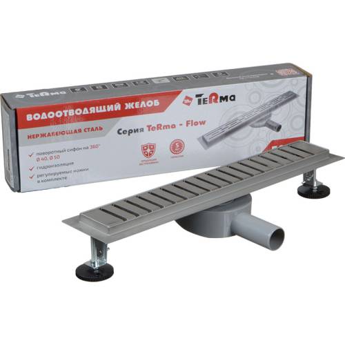 Водоотводящий желоб из нерж. стали Роуд Terma Flow-L 70*600мм, сифон на 360град, 34111