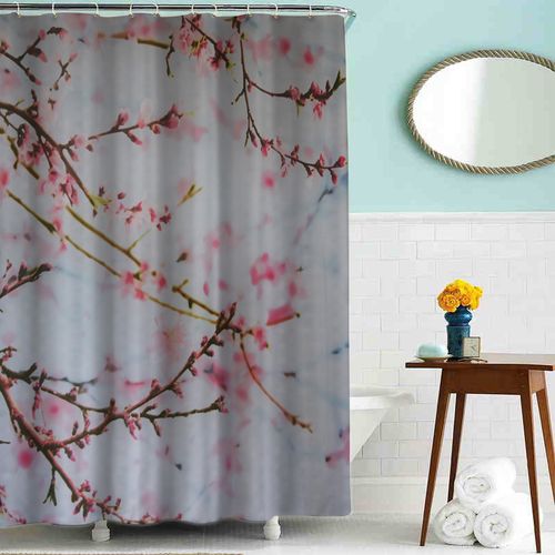 Шторка д/в тканевая MZ-83 "Цветущие ветви" 180х180см