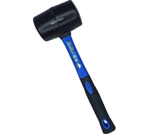 Киянка резиновая 450г. чёрная резина, фиберглассовая рукоятка VERTEXTOOLS