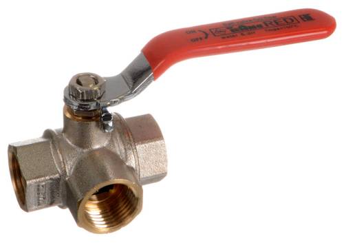 Кран шар. трехходовой 3/4" рычаг Тип L, TeRma RED 31064