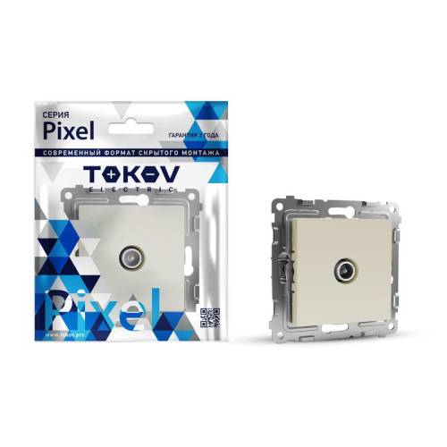 Коннектор TV СП Pixel механизм  беж. TOKOV ELECTRIC TKE-PX-A1C-C02