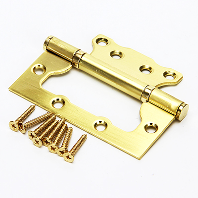 KORAL Петля накладная (БЕЗ ВРЕЗКИ) 4x3x2,5 sb матовое золото (100x75x2,5)