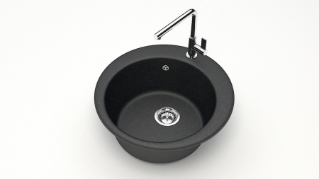 Мойка каменная, круглая 48х48х18 антрацит  мат. J30G32