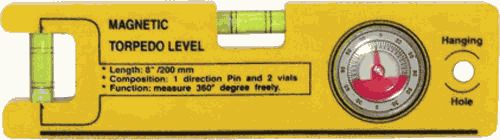 Уровень-торпедо 200мм с угломером (18603)