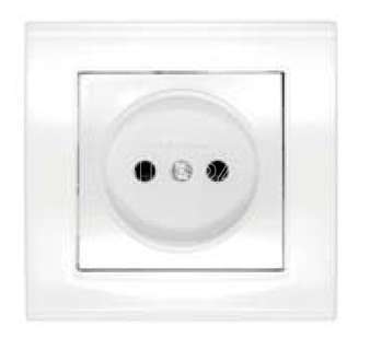 Розетка 1-м СП Бриллиант 16А IP20 без заземл. защ. шторки бел. UNIVersal 7947595