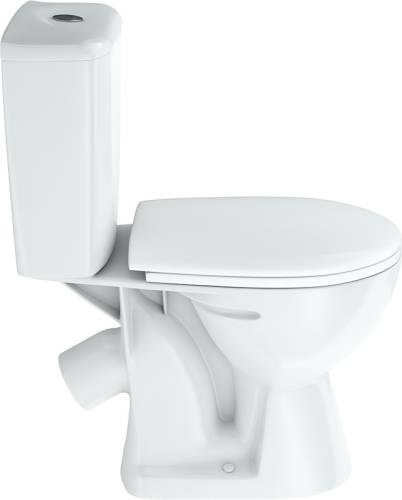 Унитаз-компакт "Нео" ниж/под, антивсплеск, кос/вып, 2-реж.арм, сид/микр, белый (Киров) ROSA  (ЖЦ)