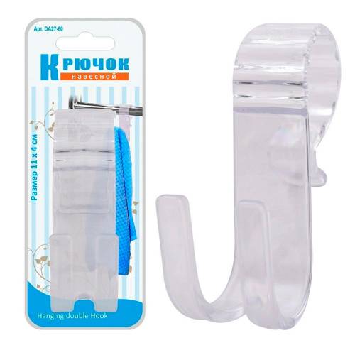 Крючок двойной "S" 27.60 навесной пластик белый