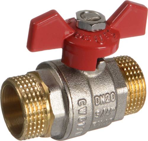 Кран шар. 3/4" ш-ш  бант, лат. ник.  TeRma RED 31025