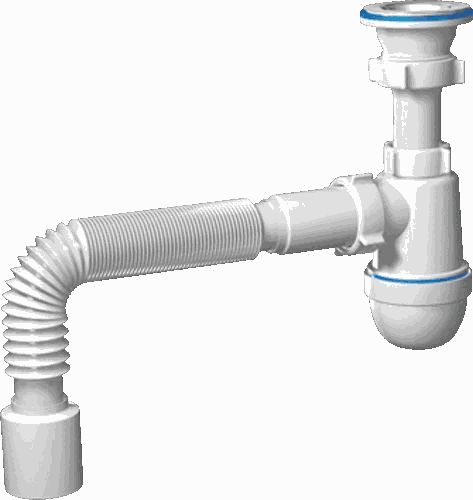 Сифон АНИ Грот C0110, 1.1/2"*40 с гибкой трубой 50