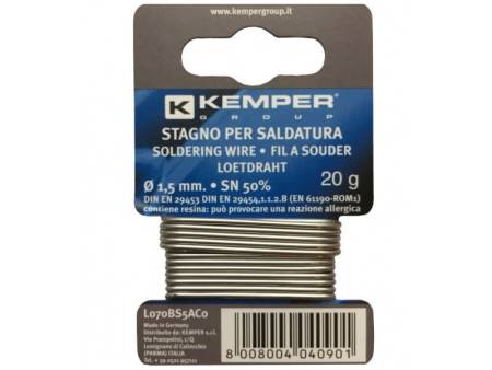 Припой с канифолью KEMPER,  ( вес 20 г, диаметр 1,5 мм) 