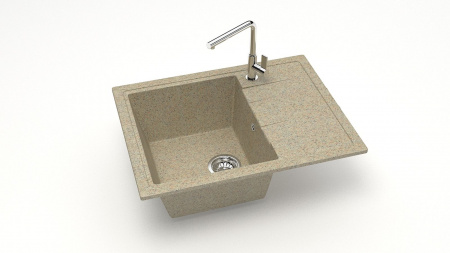 Мойка каменная, прямоугольная 58х47х20 песочная мат J150G34
