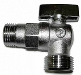 Бытовой кран шар. угловой 1/2"х3/4" ш-ш, латунь хpом, бабочка, FORNARA 