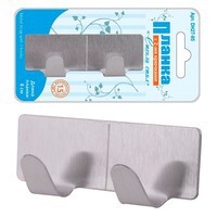 Планка с 2-мя крючками белая, хром 8см 27.95