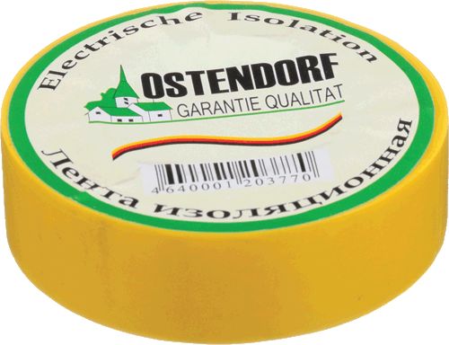 Изолента "Ostendorf" 19мм*20м желтая