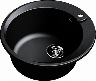 Мойка RUND 45, кварц, 500 мм, врез, чёрн, бол. вып 40492