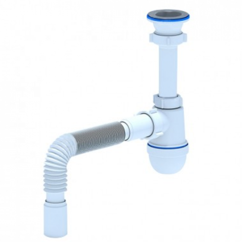 Сифон АНИ C0515  1.1/2"*40 литой выпуск с гибкой трубой 40х40/50