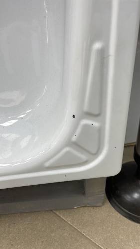 УЦЕНКА 5% Чаша Генуя сталь, эмаль со смещенным сливом в компл. с сифоном и водорассекателем (ЖЦ)