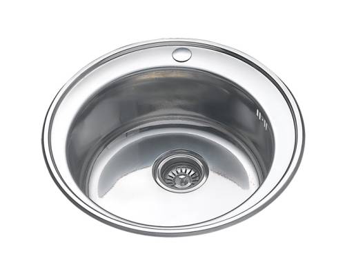 Мойка врезная круглая 510 мм, 0.6 мм, Б/В, MELANA нержавейка