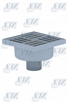 ТРАП АНИ ТА5212 вертикальный выпуск 50 пластик, решётка из нержавеющей стали 150 х 150 мм