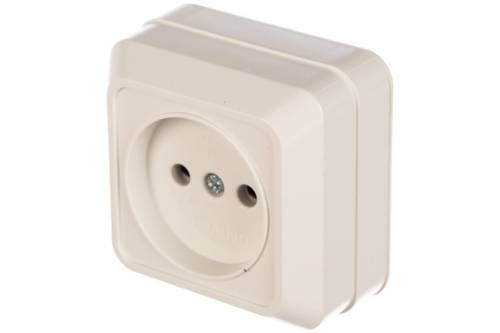 Розетка 1-м ОП Олимп 16А IP20 без заземл. бел. UNIVersal О0022